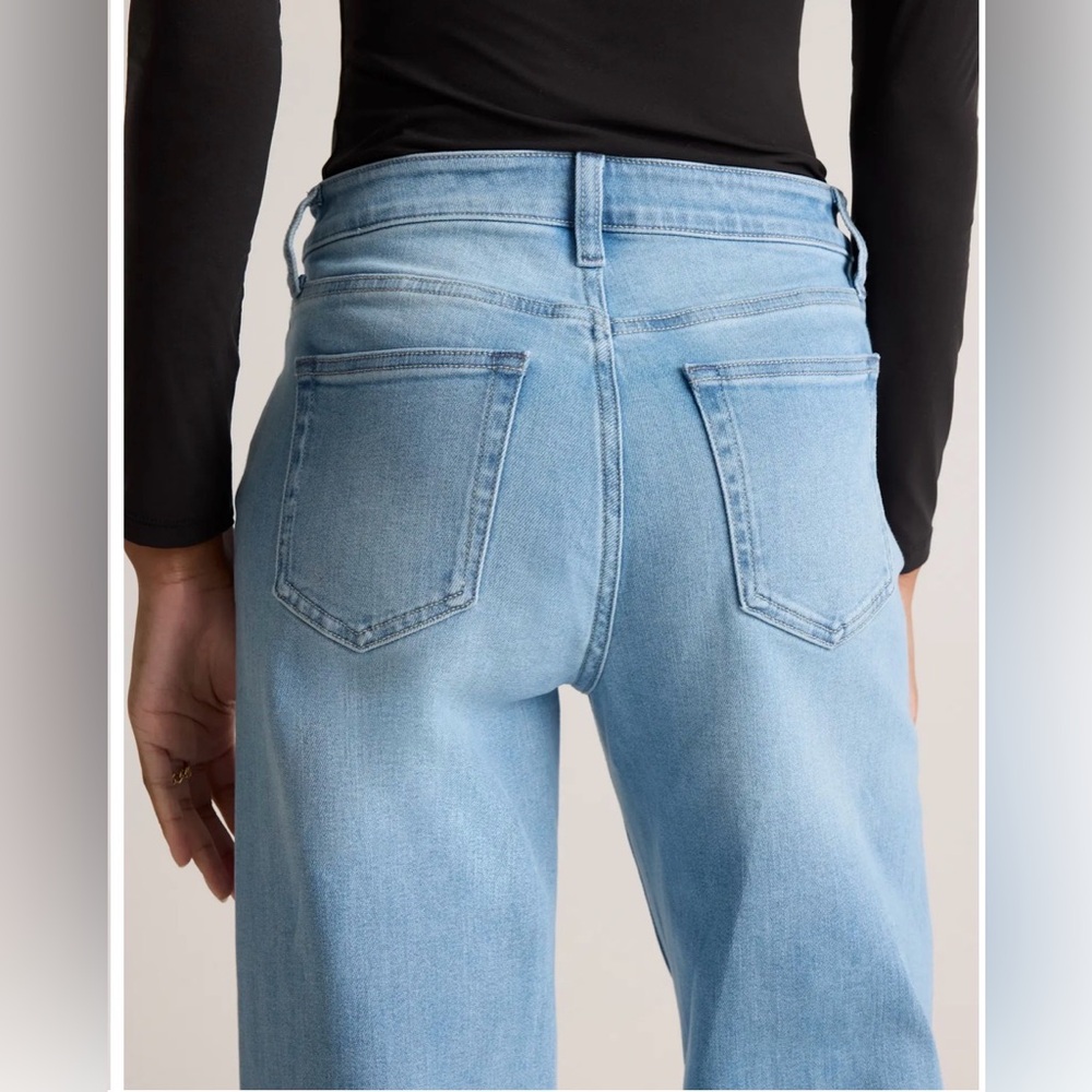 Quince Bella High Rise Wide Leg Jeans in Frosted Blue Size 32 - Picture 3 of 11